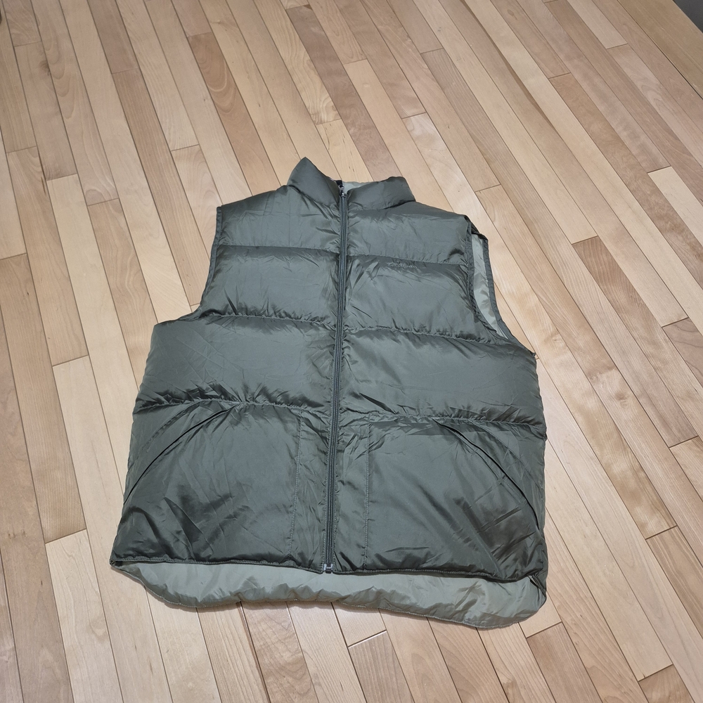 L.L. Bean Goose DOWN Reversible Puffer Vest - Olive